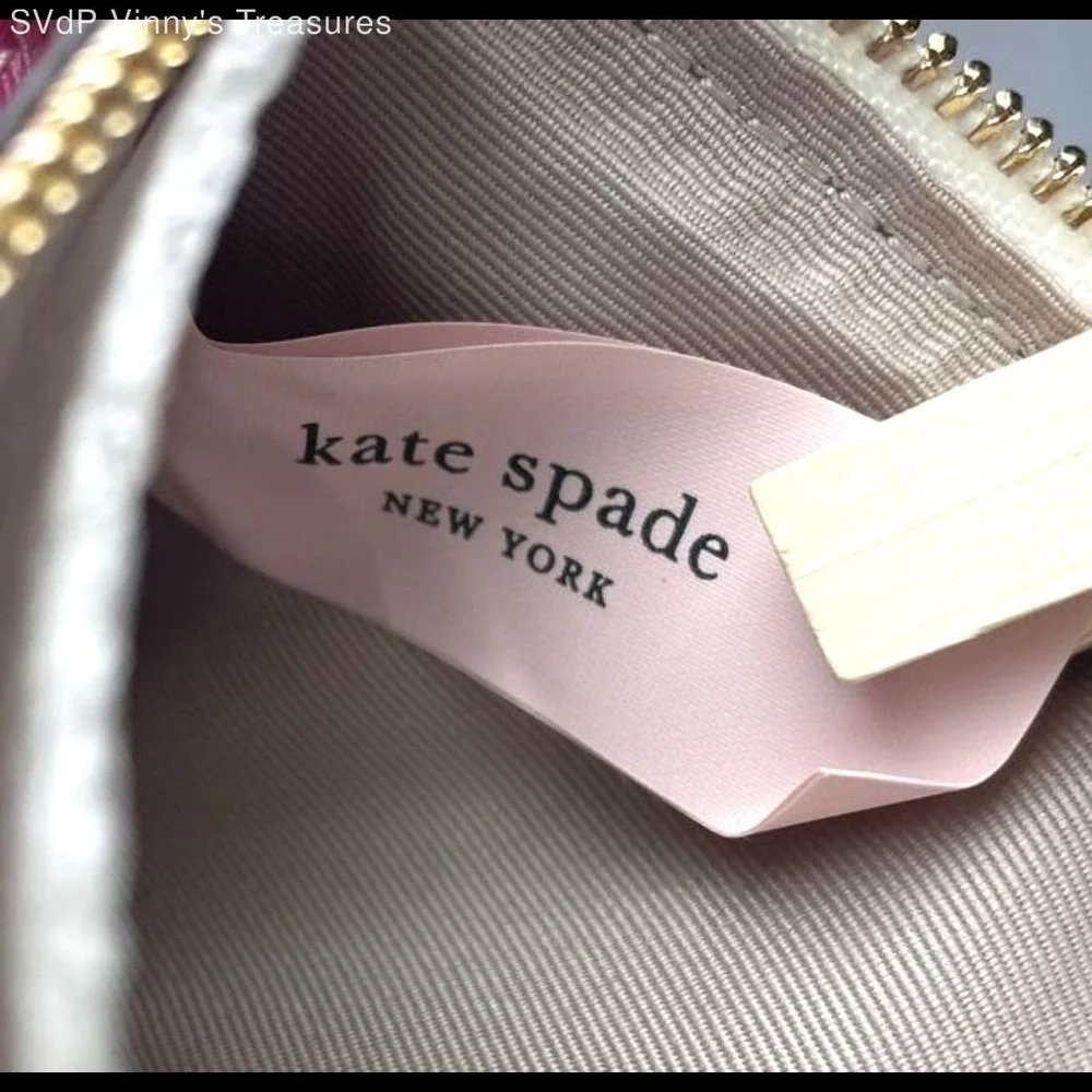 Kate Spade Sylvia Marker Pink Daisy Floral Small Slim Bifold Wallet Travel Mini
